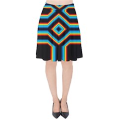 Cross Abstract Neon Velvet High Waist Skirt by Pakrebo