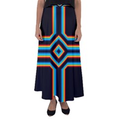 Cross Abstract Neon Flared Maxi Skirt by Pakrebo