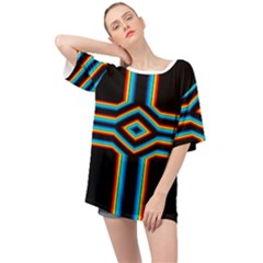 Cross Abstract Neon Oversized Chiffon Top