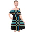 Cross Abstract Neon Kids  Cut Out Shoulders Chiffon Dress View1