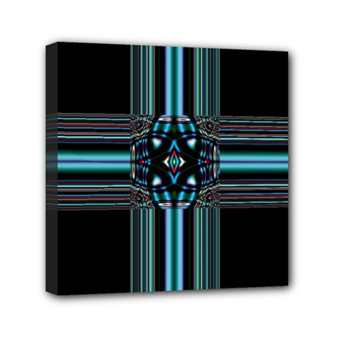 Cross Art Fractal Mini Canvas 6  X 6  (stretched) by Pakrebo