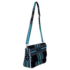 Cross Art Fractal Shoulder Bag With Back Zipper