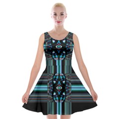 Cross Art Fractal Velvet Skater Dress