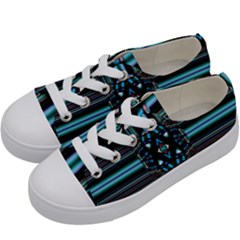 Cross Art Fractal Kids  Low Top Canvas Sneakers by Pakrebo