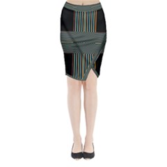 Cross Abstract Midi Wrap Pencil Skirt by Pakrebo