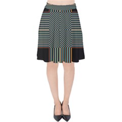 Cross Abstract Velvet High Waist Skirt by Pakrebo