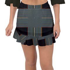 Cross Abstract Fishtail Mini Chiffon Skirt by Pakrebo