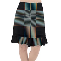 Cross Abstract Fishtail Chiffon Skirt by Pakrebo