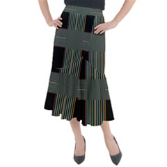 Cross Abstract Midi Mermaid Skirt by Pakrebo