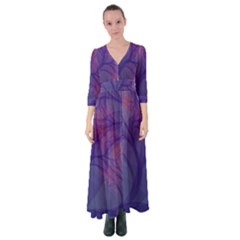 Art Fractal Artwork Creative Button Up Maxi Dress