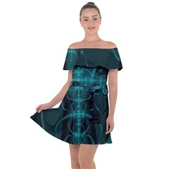 Abstract Art Design Digital Off Shoulder Velour Dress