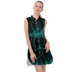 Abstract Art Design Digital Sleeveless Shirt Dress