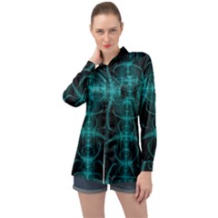 Abstract Art Design Digital Long Sleeve Satin Shirt