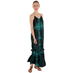 Abstract Art Design Digital Cami Maxi Ruffle Chiffon Dress