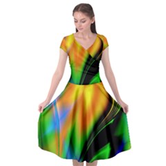 Color Concept Design Colorful Color Cap Sleeve Wrap Front Dress by Pakrebo