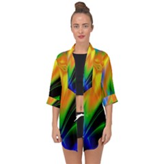 Color Concept Design Colorful Color Open Front Chiffon Kimono by Pakrebo