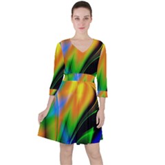 Color Concept Design Colorful Color Ruffle Dress by Pakrebo