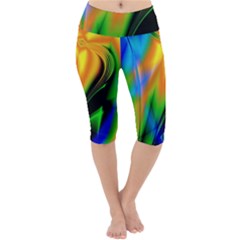 Color Concept Design Colorful Color Lightweight Velour Cropped Yoga Leggings