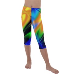 Color Concept Design Colorful Color Kids  Lightweight Velour Capri Leggings 