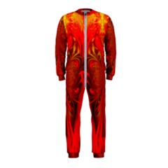 Digital Arts Fractals Futuristic Red Yellow Black Onepiece Jumpsuit (kids)