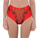 Digital Arts Fractals Futuristic Red Yellow Black Reversible High-Waist Bikini Bottoms View1