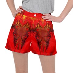 Digital Arts Fractals Futuristic Red Yellow Black Ripstop Shorts