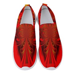 Digital Arts Fractals Futuristic Red Yellow Black Women s Slip On Sneakers