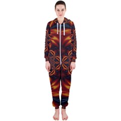 Abstract Art Artwork Fractal Design Hooded Jumpsuit (ladies) 