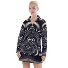 Abstract Artwork Art Fractal Women s Long Sleeve Casual Dress