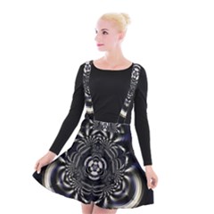 Abstract Artwork Art Fractal Suspender Skater Skirt by Pakrebo