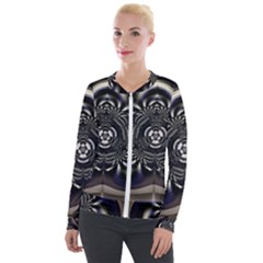 Abstract Artwork Art Fractal Velour Zip Up Jacket by Pakrebo