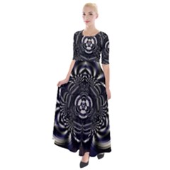 Abstract Artwork Art Fractal Half Sleeves Maxi Dress