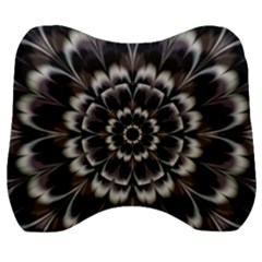 Abstract Digital Art Artwork Black White Velour Head Support Cushion by Pakrebo