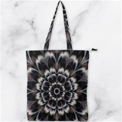 Abstract Digital Art Artwork Black White Double Zip Up Tote Bag by Pakrebo