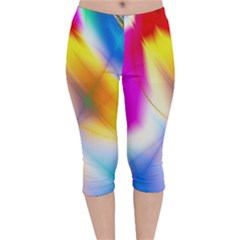 Color Concept Colors Colorful Velvet Capri Leggings  by Pakrebo