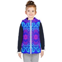 Digital Art Artwork Fractal Color Abstact Kids  Hooded Puffer Vest by Pakrebo