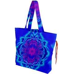 Digital Art Artwork Fractal Color Abstact Drawstring Tote Bag by Pakrebo