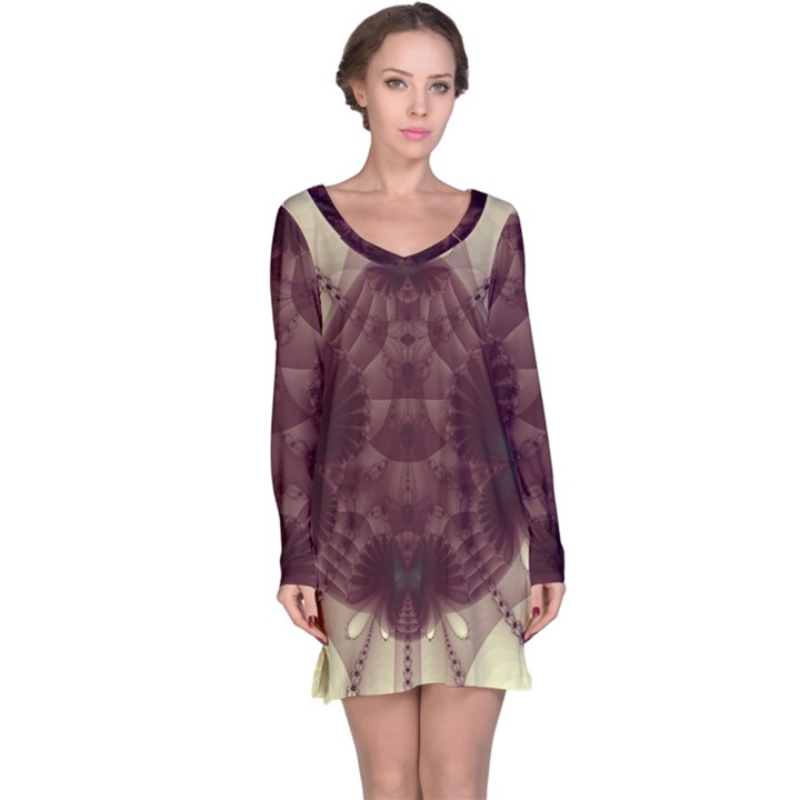 Abstract Art Artwork Fractal Long Sleeve Nightdress