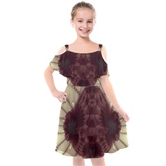 Abstract Art Artwork Fractal Kids  Cut Out Shoulders Chiffon Dress