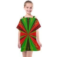 Abstract Art Fractal Modern Art Kids  One Piece Chiffon Dress