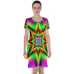 Abstract Art Artwork Fractal Short Sleeve Nightdress