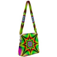 Abstract Art Artwork Fractal Zipper Messenger Bag by Pakrebo