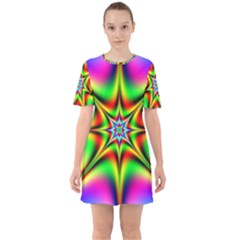 Abstract Art Artwork Fractal Sixties Short Sleeve Mini Dress