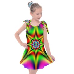 Abstract Art Artwork Fractal Kids  Tie Up Tunic Dress by Pakrebo