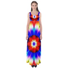 Abstract Digital Art Artwork Colorful Empire Waist Maxi Dress by Pakrebo