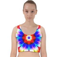 Abstract Digital Art Artwork Colorful Velvet Racer Back Crop Top by Pakrebo