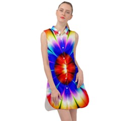 Abstract Digital Art Artwork Colorful Sleeveless Shirt Dress by Pakrebo