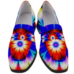 Abstract Digital Art Artwork Colorful Women s Chunky Heel Loafers by Pakrebo