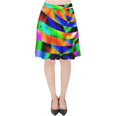 Abstract Art Artwork Digital Art Color Velvet High Waist Skirt by Pakrebo