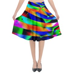 Abstract Art Artwork Digital Art Color Flared Midi Skirt by Pakrebo